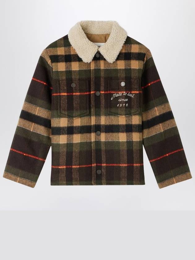 Bonpoint Baxter khaki checked jacket