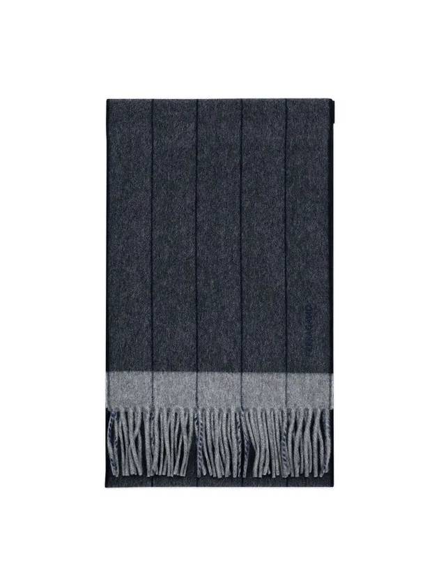 살바토레 페라가모 믹스드 캐시미어 머플러 블루 그레이