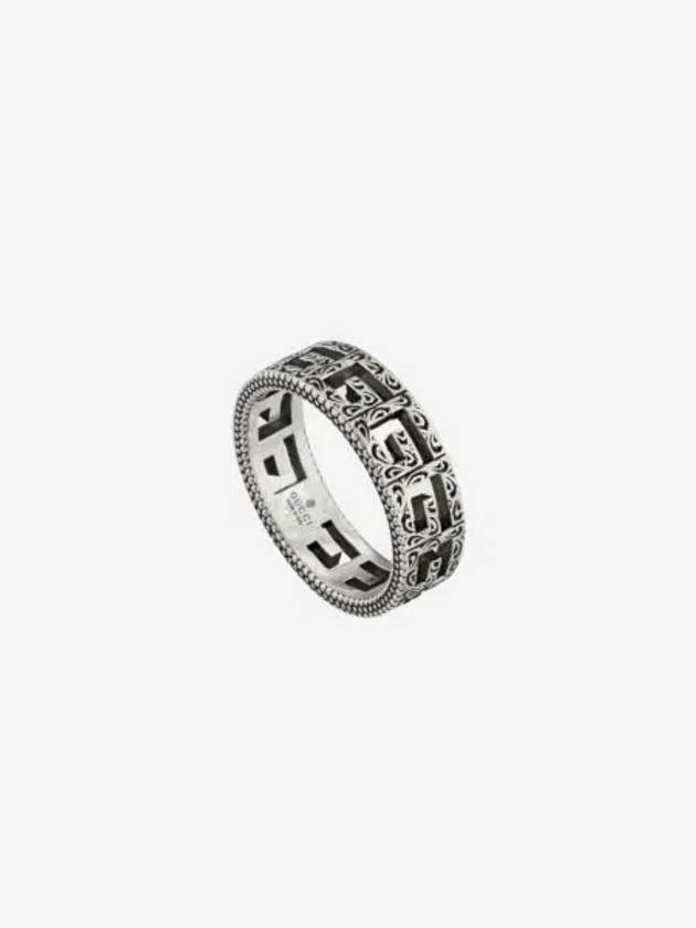 구찌 실버 링 G 실버 에이지드 피니쉬 Gucci Silver Ring With SquareG Silver Aged Finish