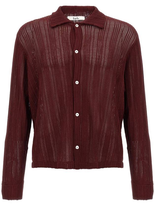 SEFR & 39 자크& 39 셔츠 MSS25JACQUESMAROONMESH