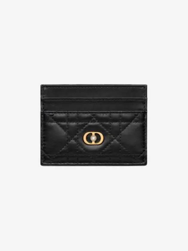 디올 졸리 프리지아 까나쥬 램스킨 카드 홀더 블랙 Dior Jolie Freesia Cannage Lambskin Card Holder Black