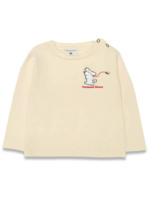 23FW WEEKEND HOUSE KIDS dog l s t shirt 971BSAND
