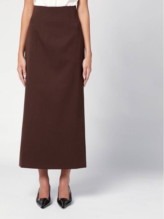 THE ANDAMANE Hot Chocolate Shelby maxi skirt in wool