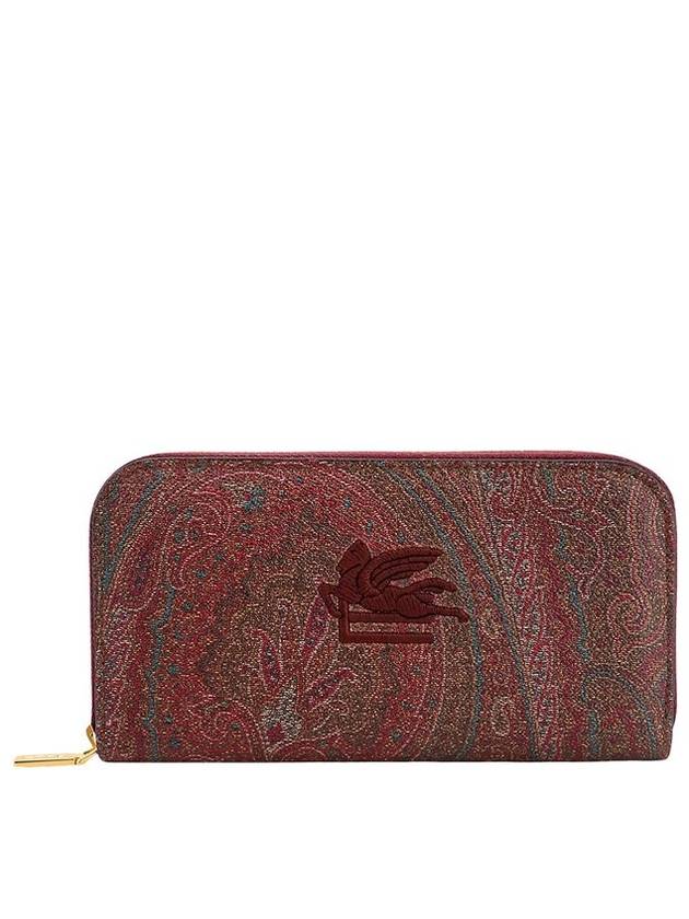 Etro Pegaso 자수 페이즐리 자카드 지퍼 지갑