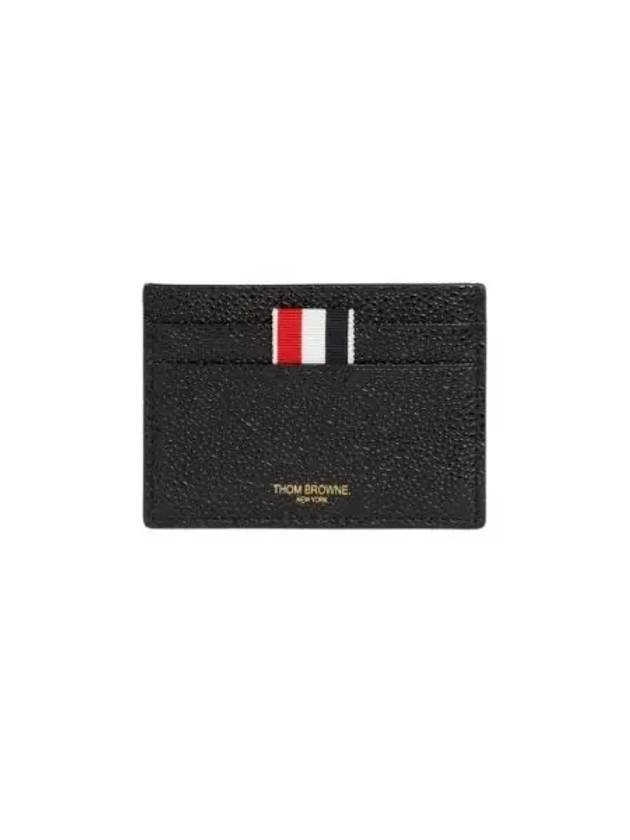 톰브라운 페블 그레인 레더 디보스 사선 싱글 카드 홀더 블랙 Thom Browne Pebble Grain Leather Debossed 4 Bar Single Card Holder Black