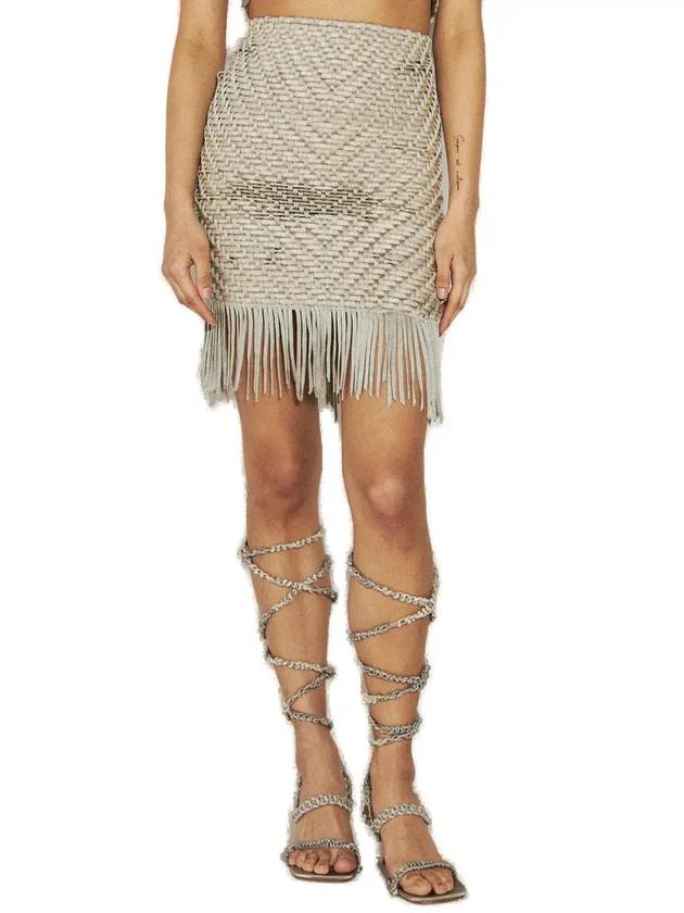 이사 볼더 셰브론 위브 미드 라이즈 미니 스커트 RS24WSK15_STEEL