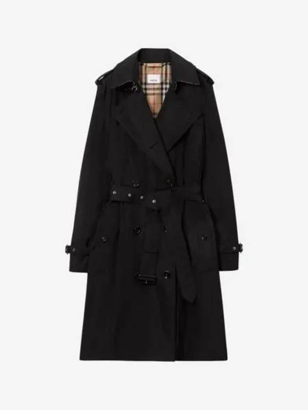 W 버버리 라이트웨이트 켄싱턴 트렌치 코트 블랙 W Burberry Lightweight Kensington Trench Coat Black