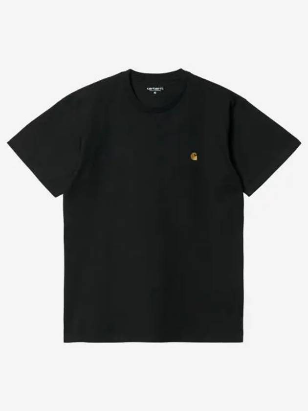 칼하트 WIP 숏슬리브 체이스 티셔츠 블랙 골드 Carhartt WIP S S Chase T Shirt Black Gold