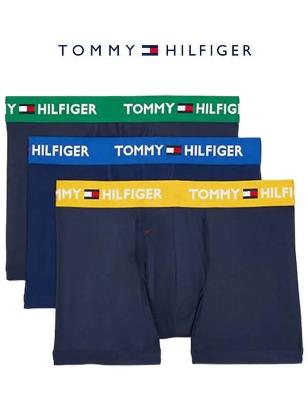 타미힐피거 속옷 극세사 트렁크 3팩 남성 사각팬티 그린 블루 옐로우 남자삼각 타미 드로즈