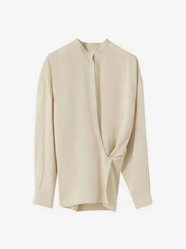 W 르메르 오피스 칼라 트위스트 셔츠 더스티 매스틱 W Lemaire Officer Collar Twisted Shirt Dusty Mastic