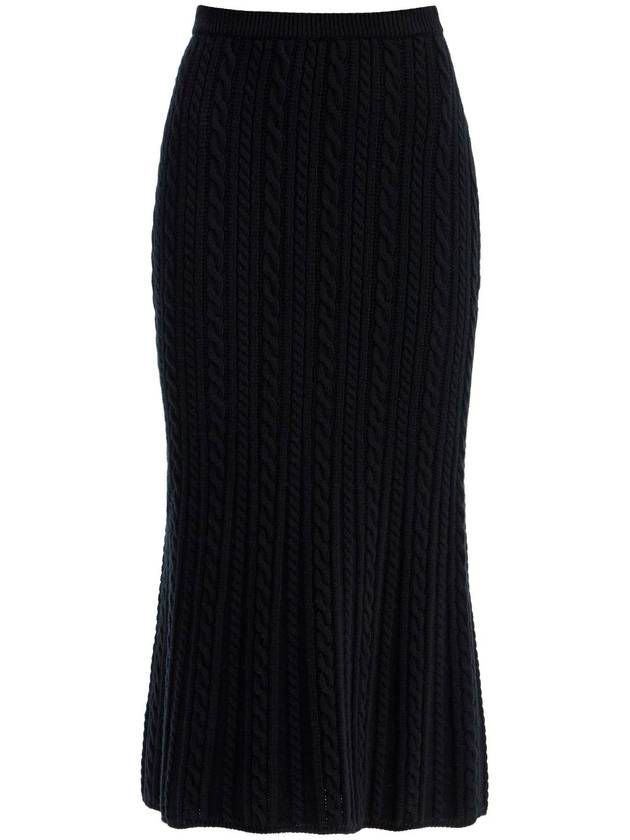 Knitted Midi Skirt With Cable Knit