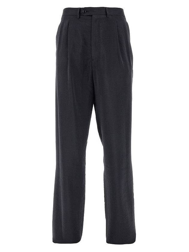 GIORGIO ARMANI Silk twill trousers with darts