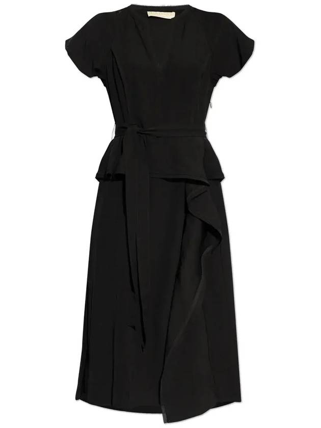 울라 존슨 러플 미디 드레스 PF2401370_NOIR