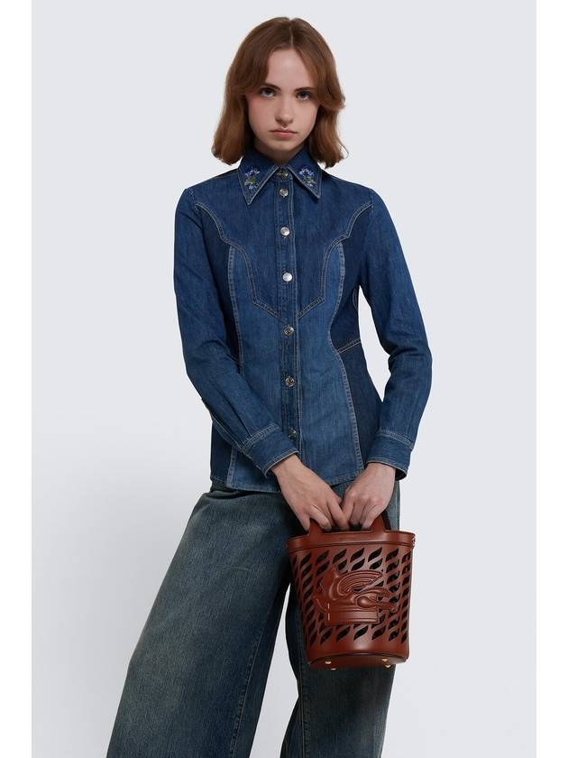 23 F W 에트로 와이셔츠 인 데님 콘 RICAMI 118319571200 B0270738620