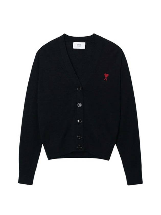 25SS 아미 스몰하트 로고 울 가디건 블랙 BFFKC111 KN0025 001