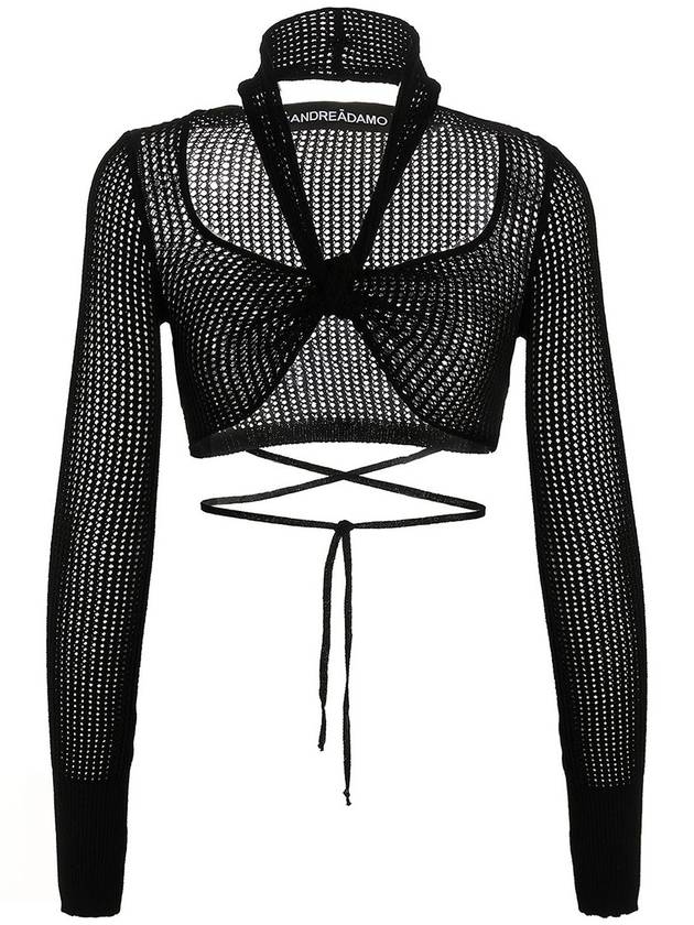 Andreadamo Openwork cropped top