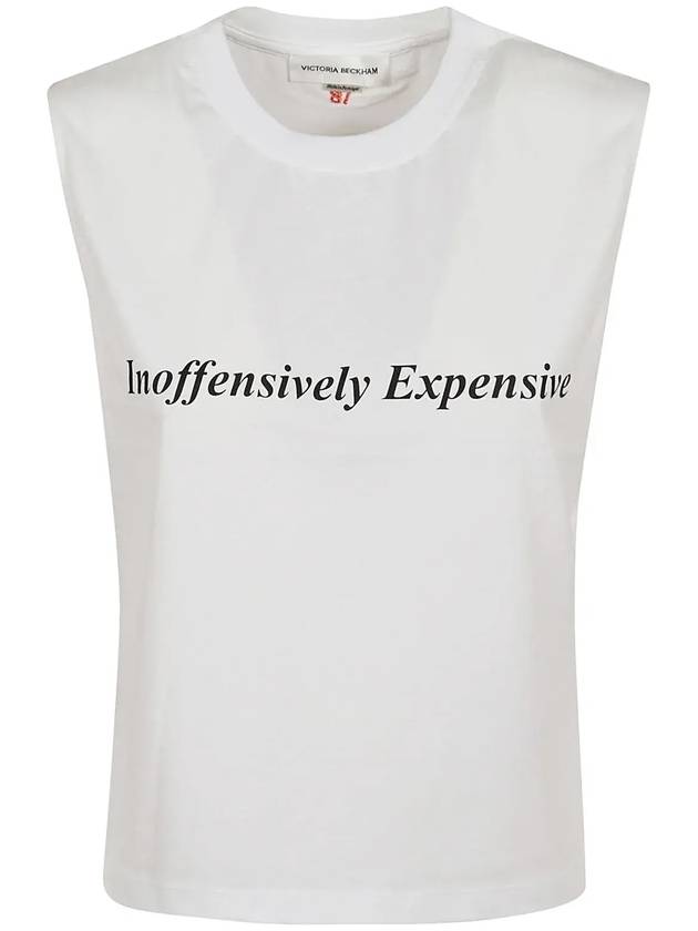 빅토리아 베컴 슬로건 프린트 슬리브리스 탑 1125JTS006359A_WHITEINOFFENSIVELYEXPENSIVE