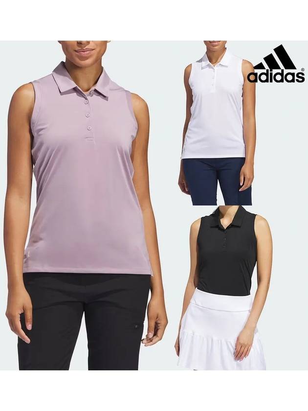 아디다스 여성 얼티메이트365 폴로 탱크 탑 나시티셔츠 블랙 화이트 프리러브피그
