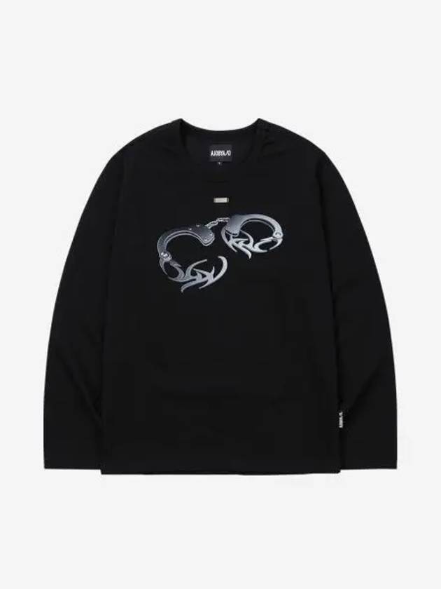 아조바이아조 트라이벌 아조 핸드커프스 롱 슬리브 티셔츠 블랙 Ajobyajo Tribal Ajo Handcuffs Long Sleeves T Shirt Black