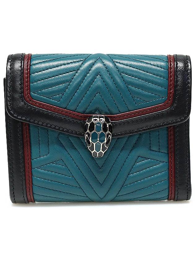 불가리 288151 그린 나파 세르펜티 다이아몬드 블라스크 반지갑