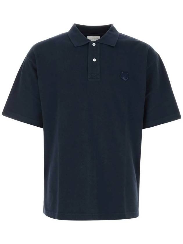 메종키츠네 볼드 폭스 헤드 패치 오버사이즈 PK셔츠 네이비