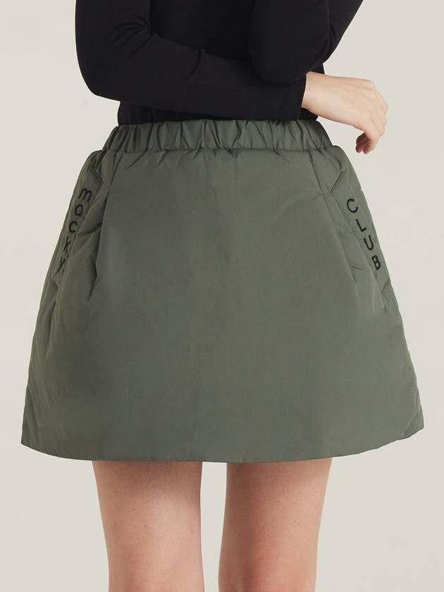 24FW 맥키 여성 A라인 풀라인 패딩 스커트 카키 MMCWT24SK1KK