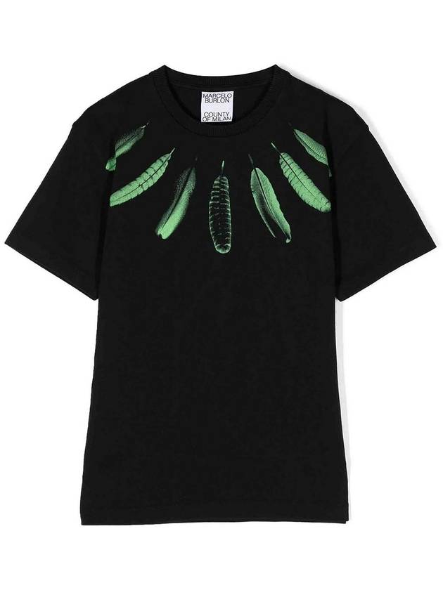 Marcelo Burlon Kids Collar Feathers Regular T-Shirt Ss