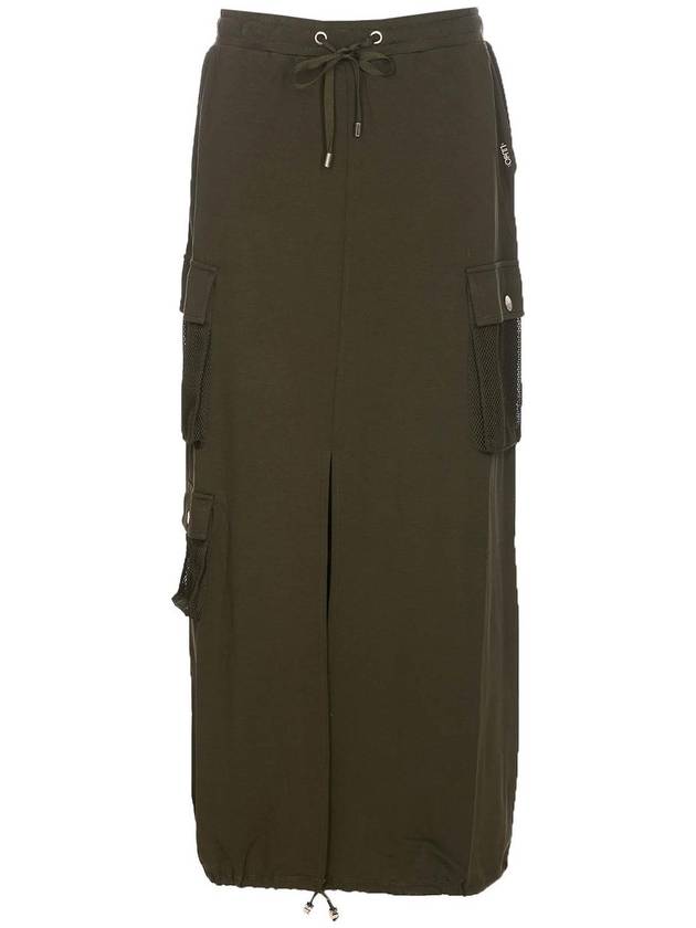 Liu Jo Lichene green elasticized midi skirt