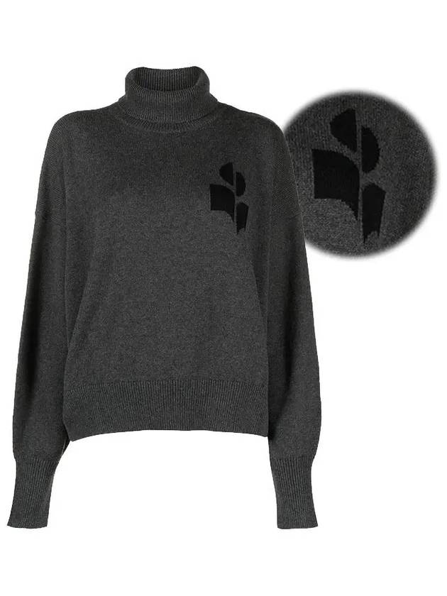 24FW 이자벨마랑 로고 내쉬 스웨터 터틀넥 챠콜 PU0222FA A1X05E 02AN