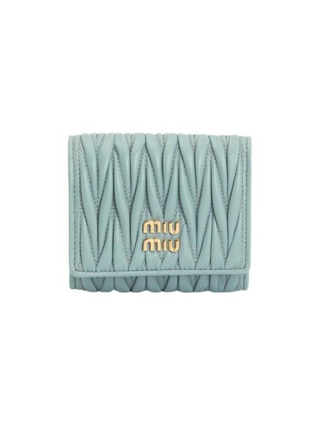 미우 미우 마틀라세 나파 레더 월렛 파우더 블루 5MH033 AFPP F0035