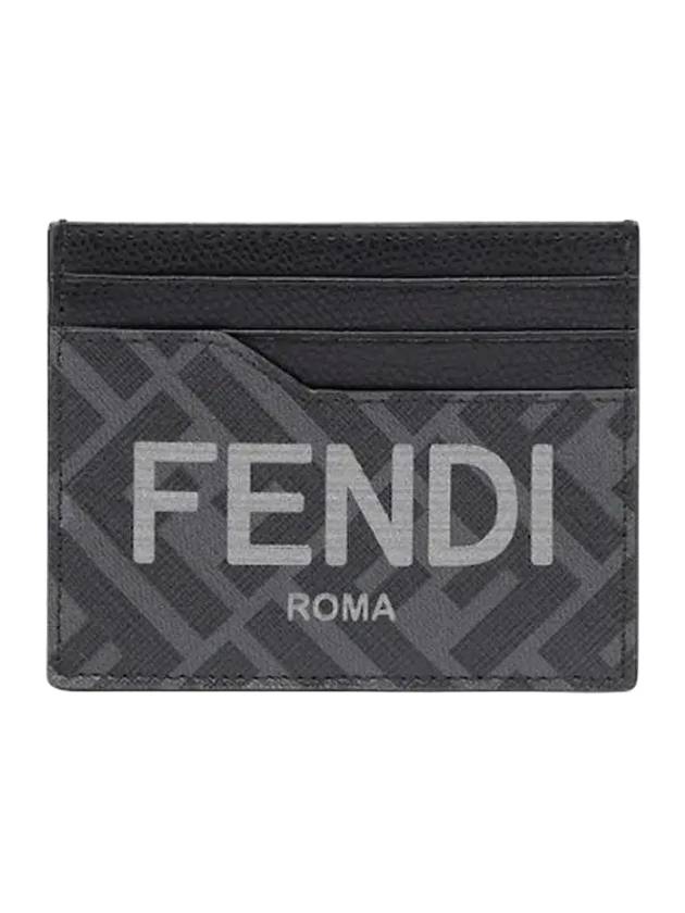펜디 로마 로고 3단 카드 지갑 블랙