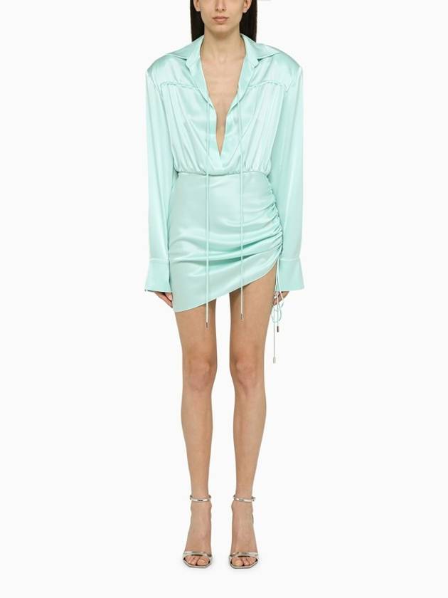 David Koma Aqua green wool mini dress