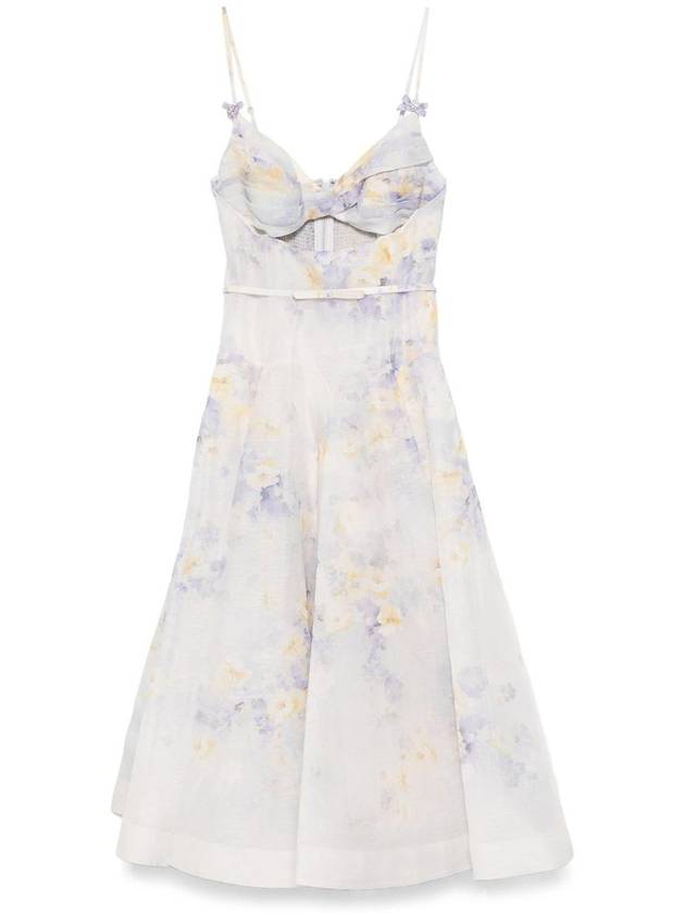 Zimmermann White Midi Dress With Heart-Shaped Neckline