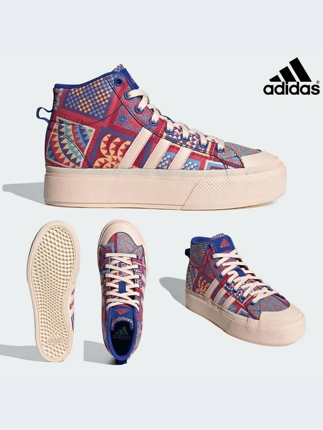 아디다스 운동화 여성 브라바다2 플랫폼 미드 스니커즈 신발 블리스오렌지