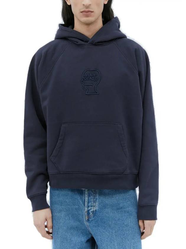 브레인 데드 로고헤드 자수 후드티 BDF23T09003352_BK01