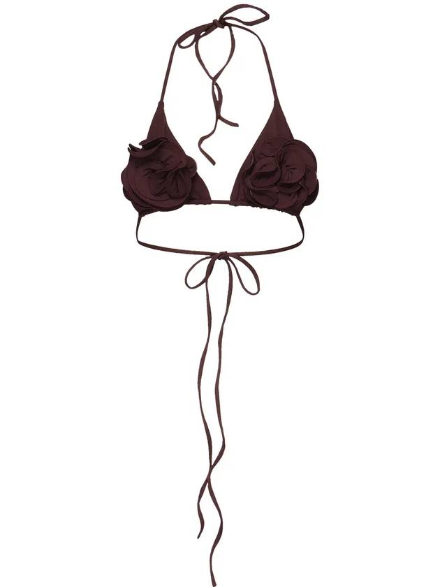 Magda Butrym 플로럴 스트래피 트라이앵글 비키니 탑 315525_BROWN