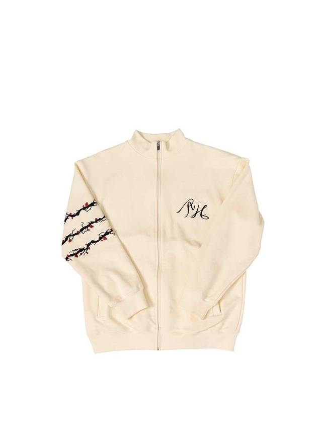 아시하 3줄 매화 자수 트레이닝 트랙자켓 베이지