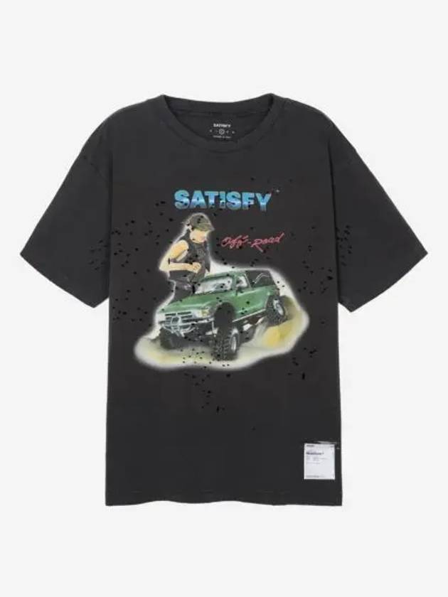 새티스파이 모스테크 티셔츠 에이지드 블랙 Satisfy Mothtech T Shirt Aged Black