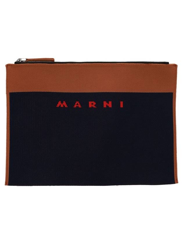 마르니 로고 지퍼 클러치 백