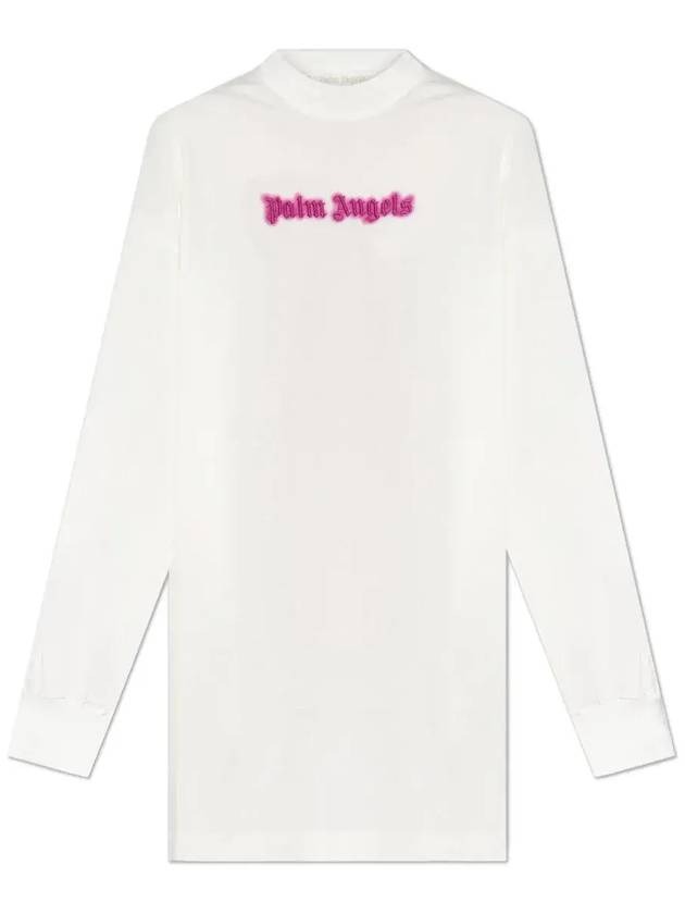 Palm Angels 로고 자수 티셔츠 드레스 PWDE004F24JER001_0332