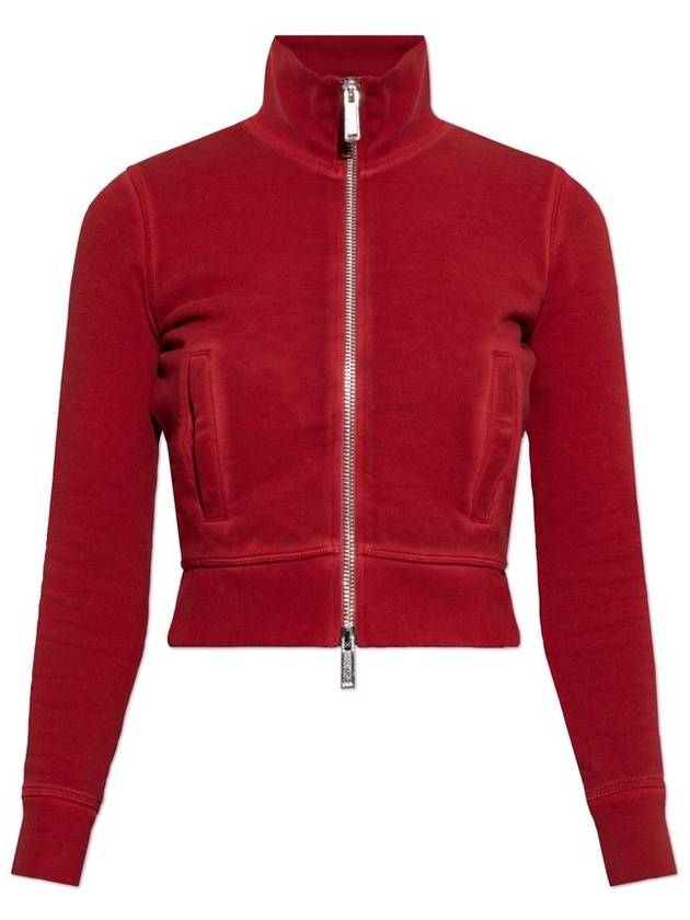 Dsquared2 로고 프린트 지퍼 스웨트셔츠