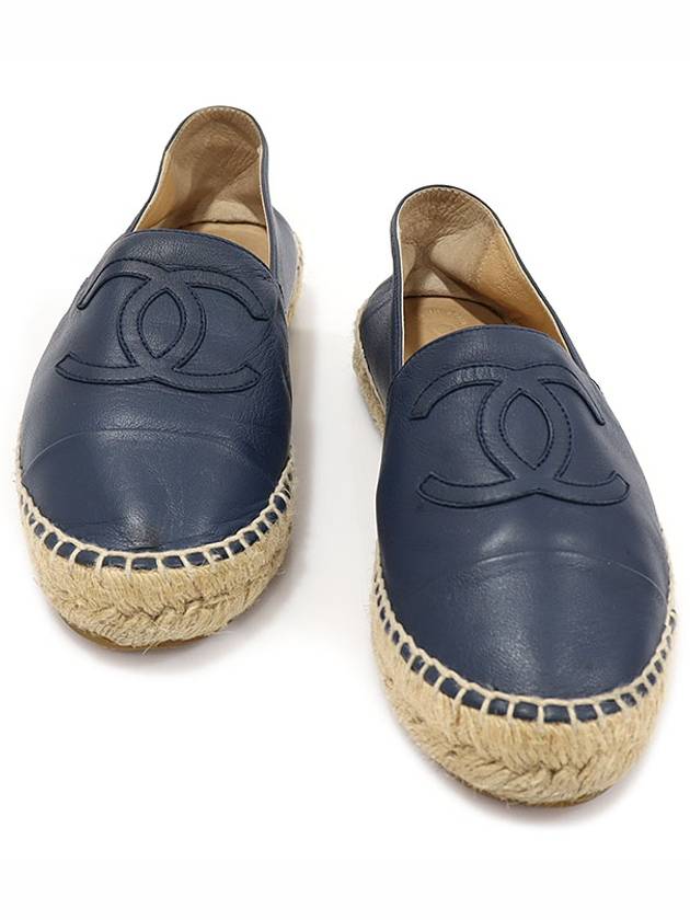 G29762 다크 네이비 램스킨 에스파듀 여성 슬립온 37