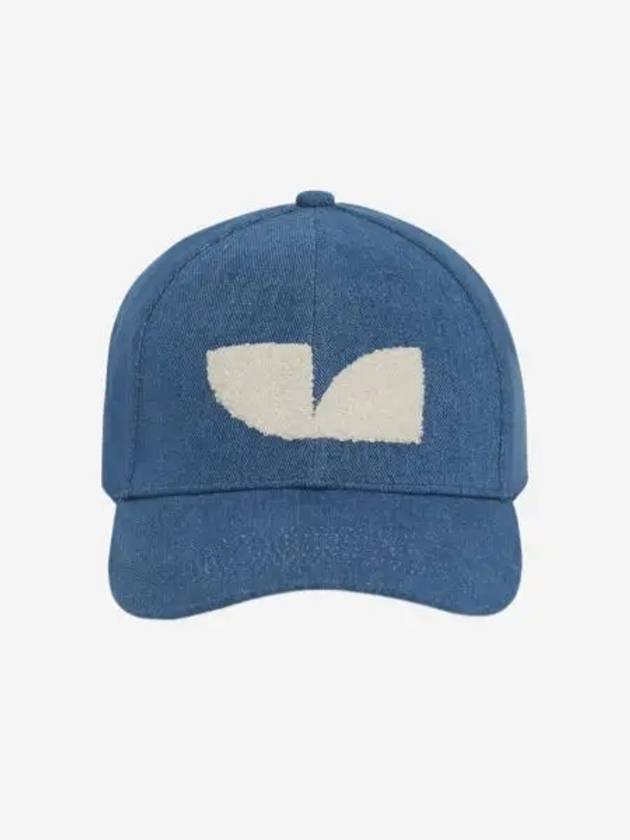 이로 그렙 음양 자수 캡 데님 라이트 베이지 Iro Greb Yin Yang Embroidered Cap Denim Light Beige