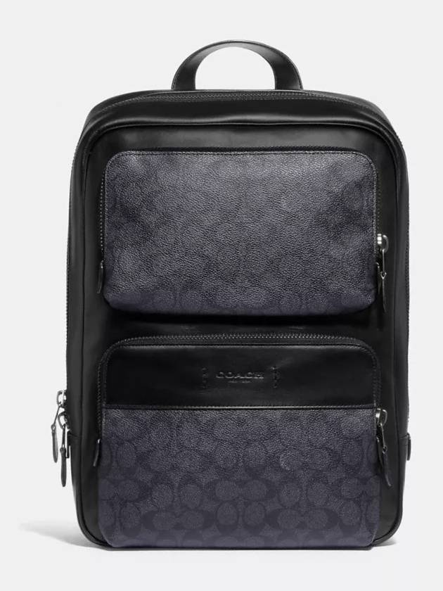 코치 고담 백팩 시그니처 캔버스 남성 배낭 Black Copper Charcoal Black