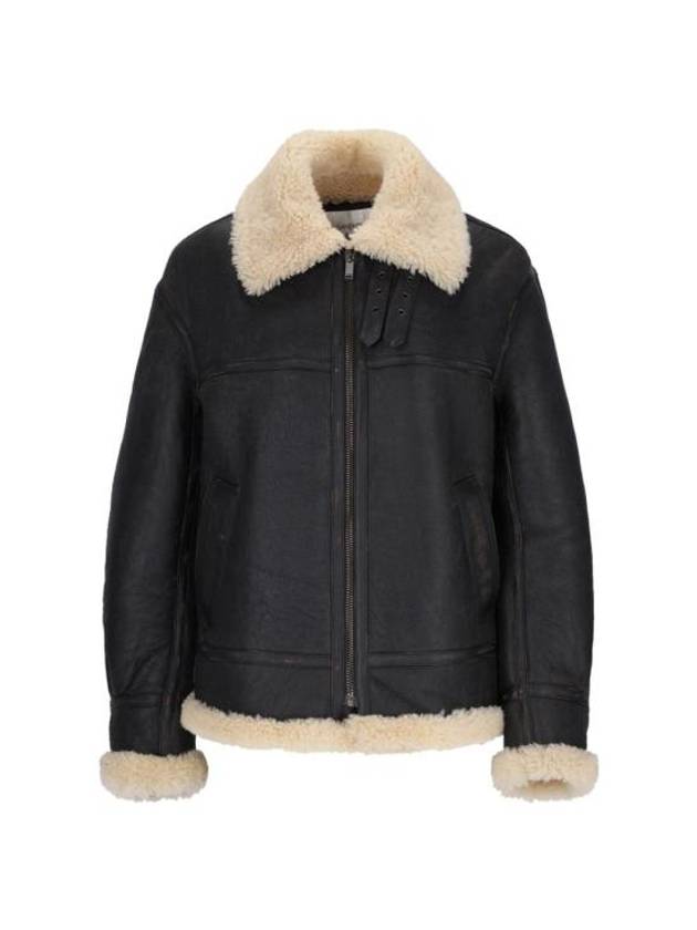 생로랑 에비에이터 레더 자켓 블랙