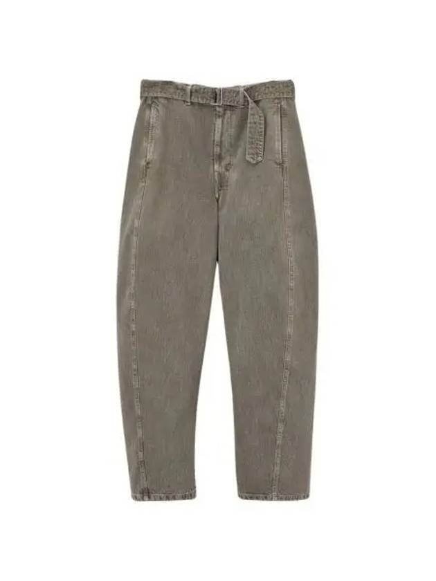 르메르 트위스트 벨트 팬츠 헤비 스노위 데님 스노우 올리브 Lemaire Twisted Belted Pants Heavy Snowy Denim Snow Olive