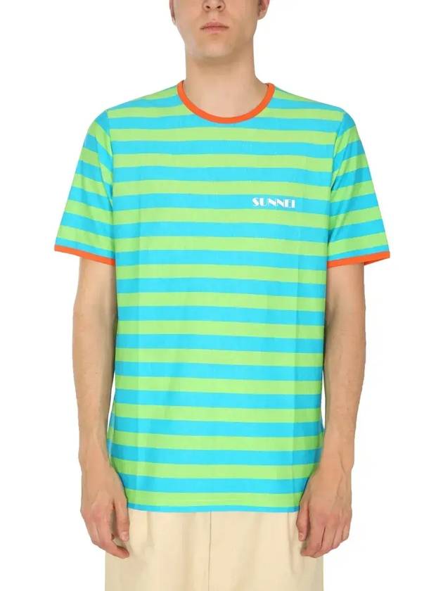 Sunnei 스트라이프 크루넥 티셔츠 SN1SXH06APJR00_1R22