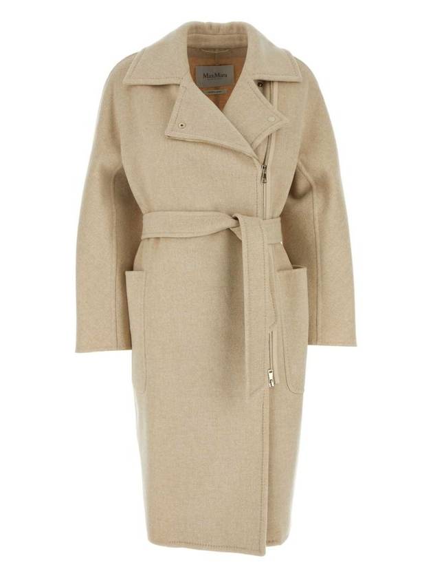 Max Mara 지퍼 디테일 벨트 코트