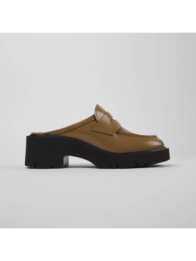 캠퍼 여성 밀라 Milah 레더 클로그 가죽 샌들 슬리퍼 신발 Brown