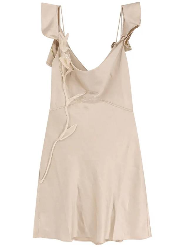 셀프 포트레이트 플라워 새틴 미니 드레스 SS25254SCH_CHAMPAGNE